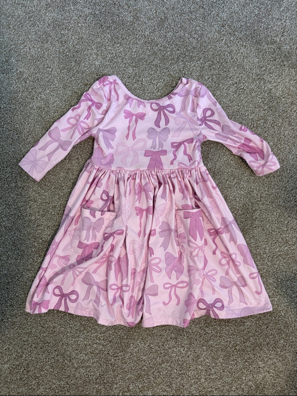 Mila and Rose bow twirl dress pink 4T